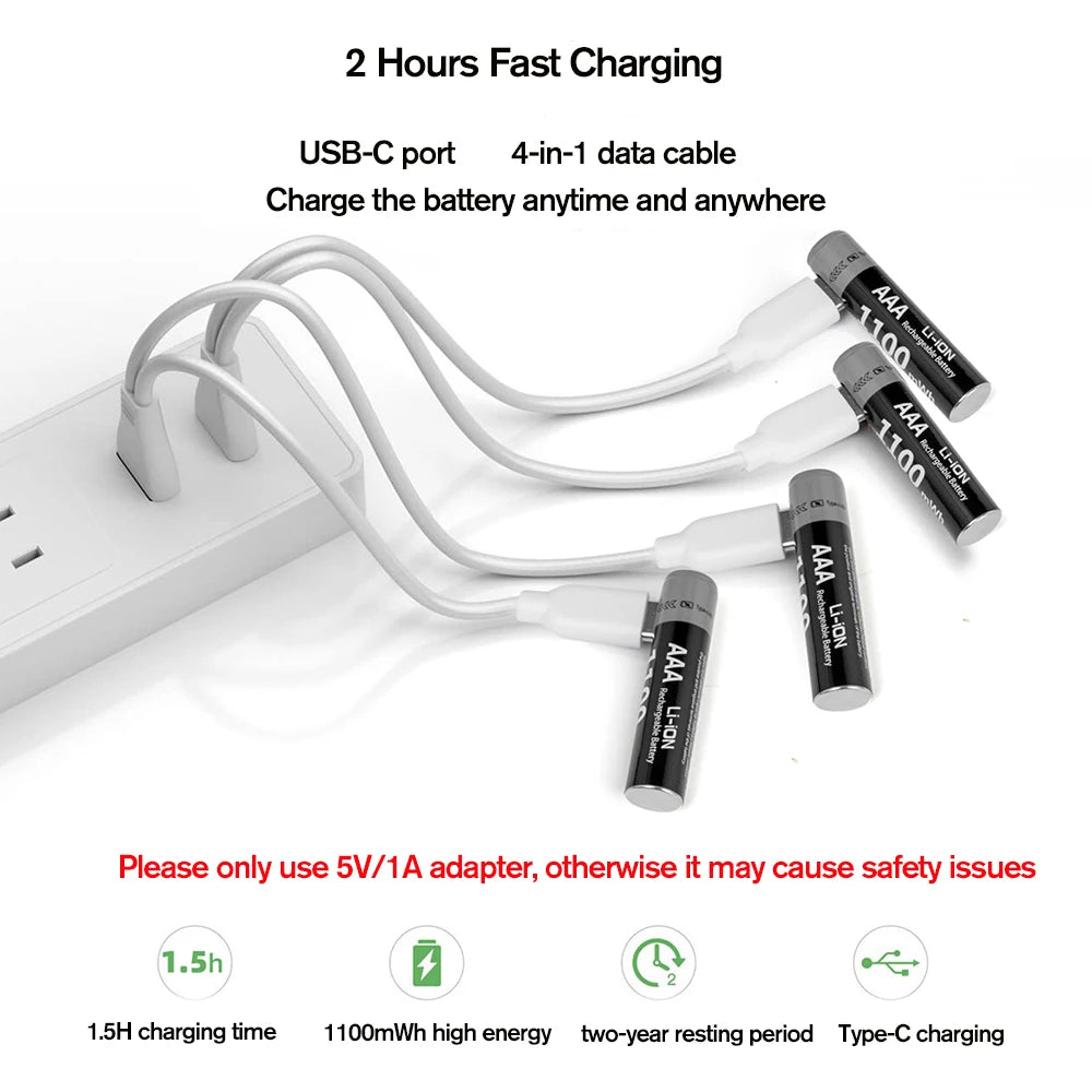 MATOV USB-Li-ion AAA Rechargeable Battery