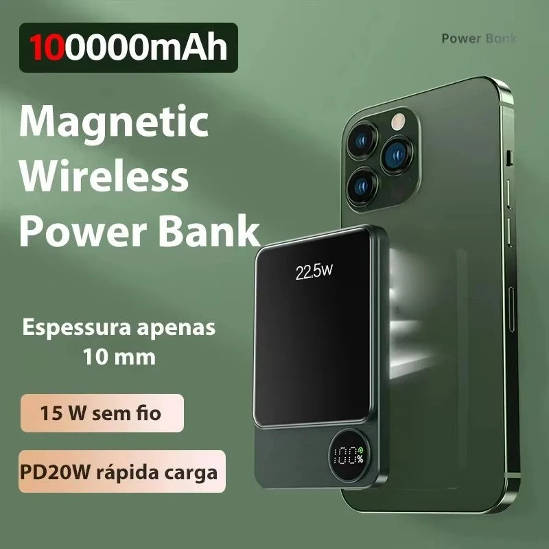 **MagPower** – 100000mAh Wireless Magnetic Power Bank for Smartphones