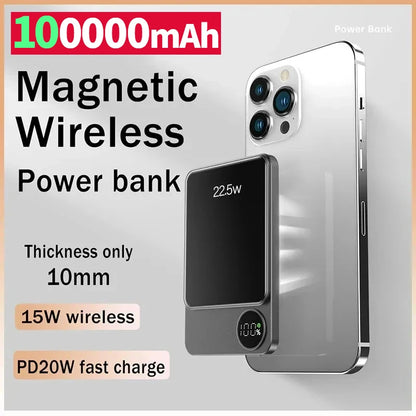 **MagPower** – 100000mAh Wireless Magnetic Power Bank for Smartphones