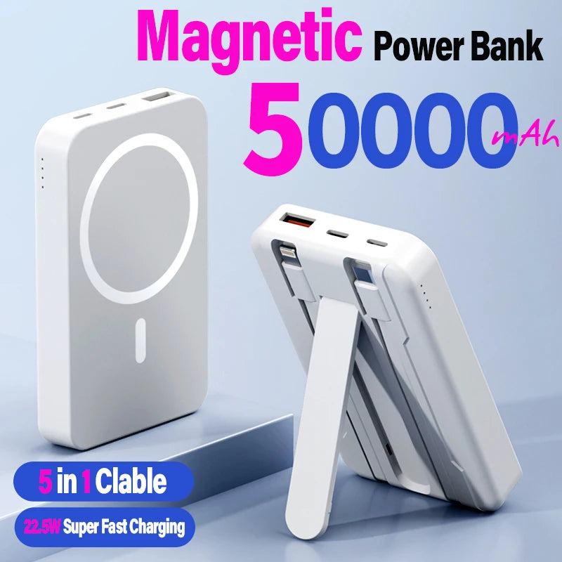 **MagCharge Pro** – 50000mAh Magnetic Power Bank with Fast Charging for iPhone and Smartphones