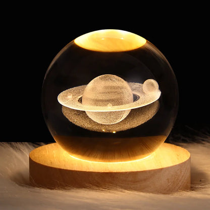 **LunaSphere** – 3D Moon and Galaxy Crystal LED Table Lamp