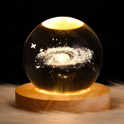 **LunaSphere** – 3D Moon and Galaxy Crystal LED Table Lamp