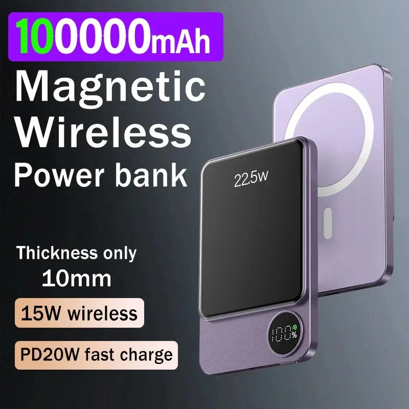 **MagPower** – 100000mAh Wireless Magnetic Power Bank for Smartphones