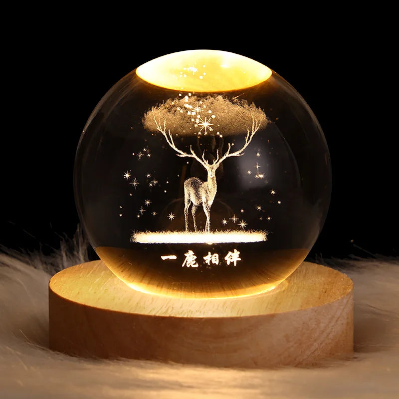 **LunaSphere** – 3D Moon and Galaxy Crystal LED Table Lamp